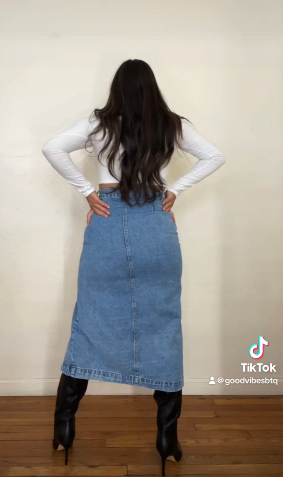 Denim Slit skirt