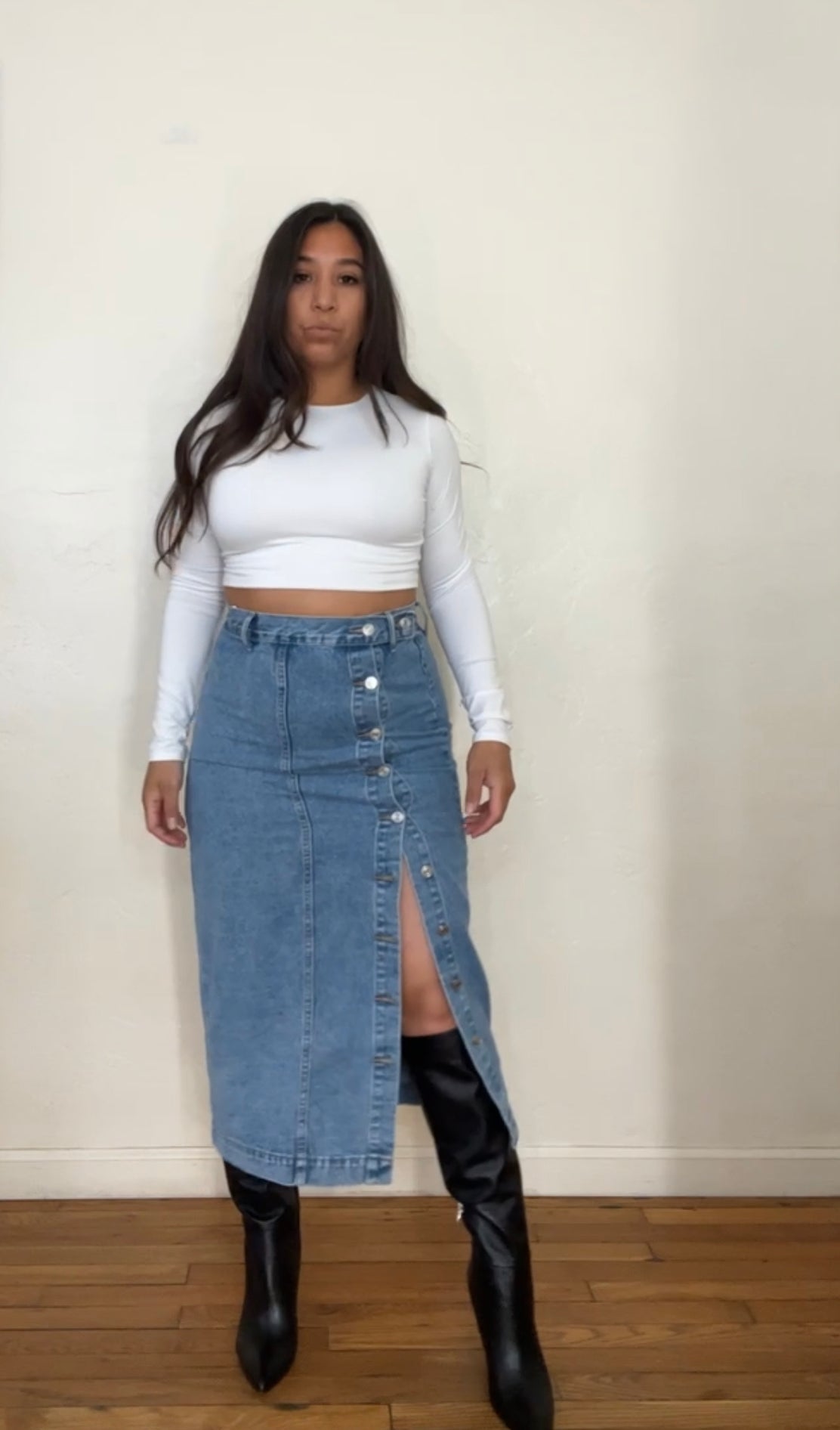 Denim Slit skirt